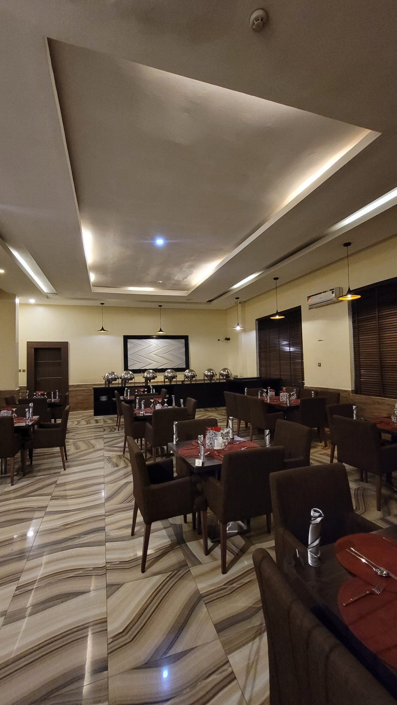 Dinner service at the restaurant