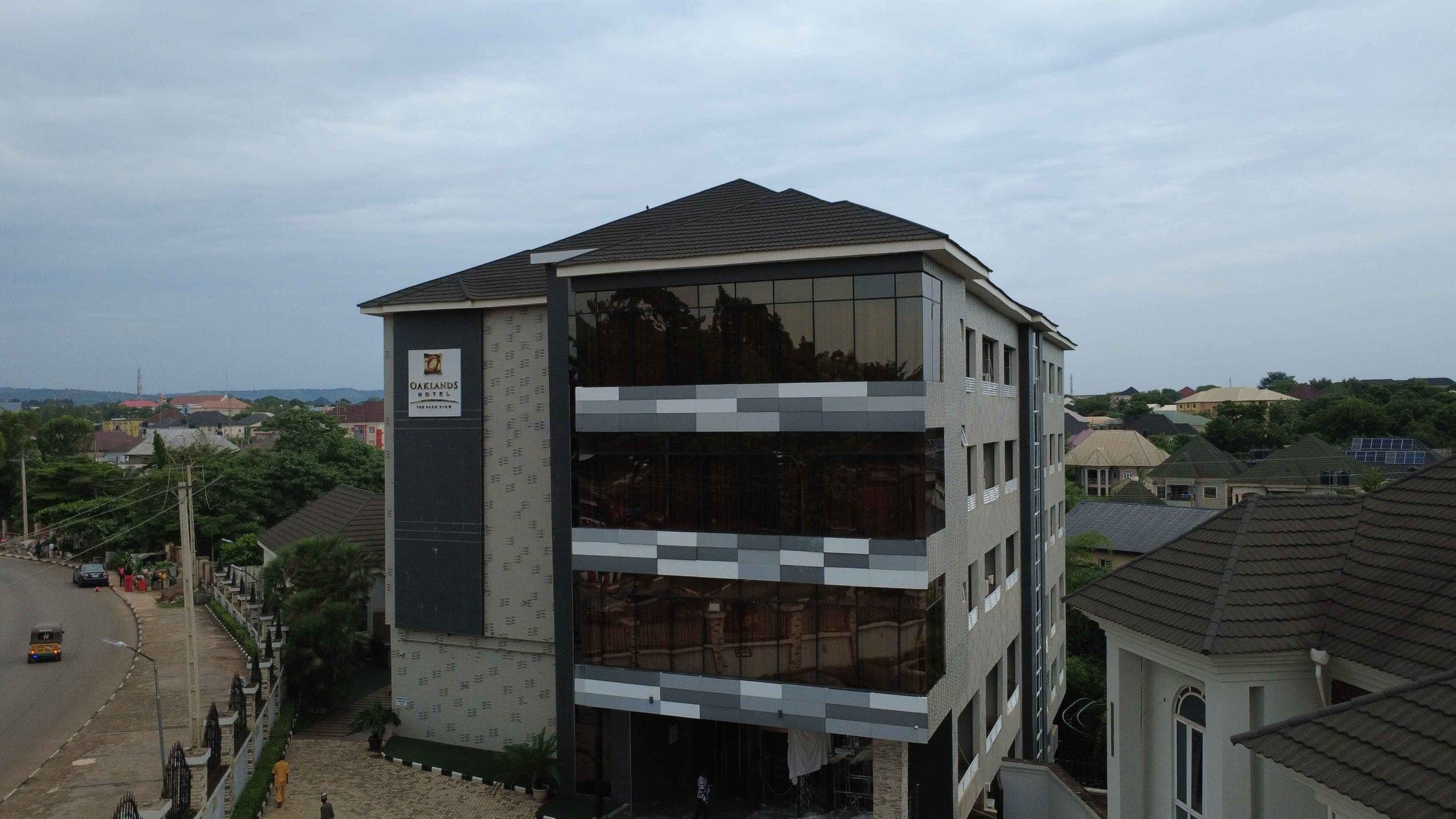 The Oaklands building seen from the air